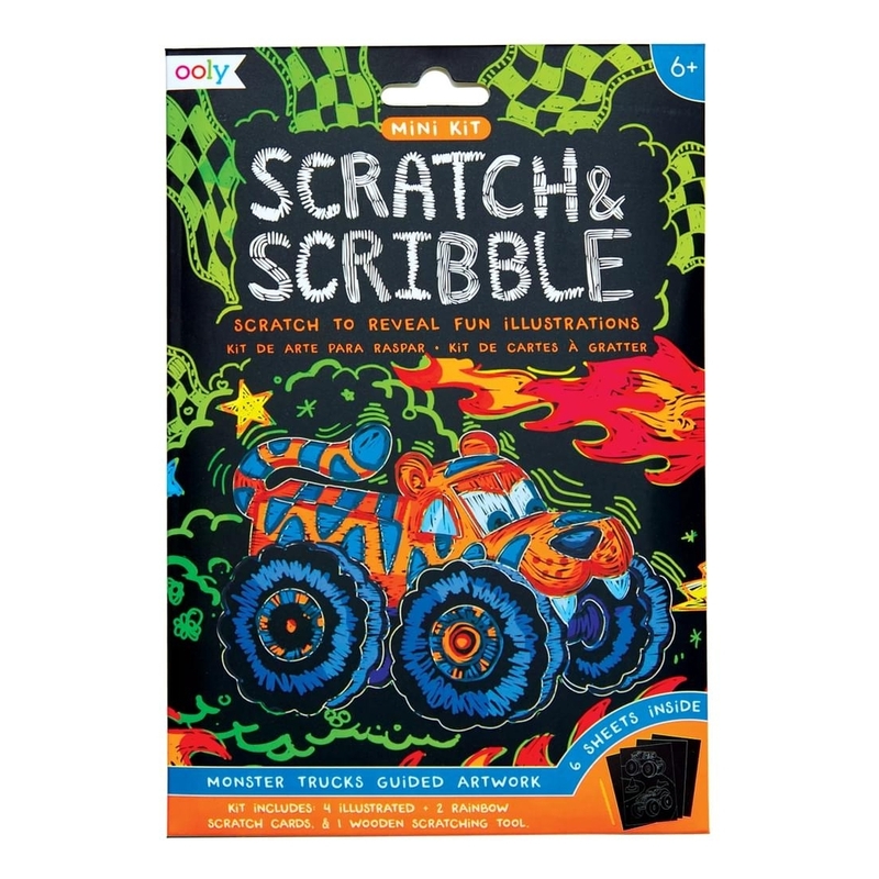 Ooly Mini Scratch & Scribble Art Kit - Monster Truck - 7 Pc Set Ooly Mini Scratch & Scribble Art Kit - Monster Truck - 7 Pc Set