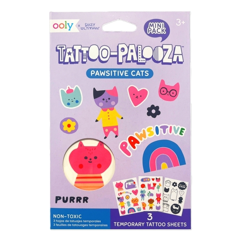 Ooly Mini Tattoo Palooza Temporary Tattoos X Suzy - Pawsitive Cats Ooly Mini Tattoo Palooza Temporary Tattoos X Suzy - Pawsitive Cats