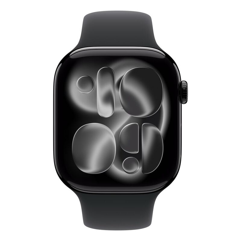 Apple Watch Series 11 GPS 46mm Jet Black Aluminium Case with Black Sport Band - S/M