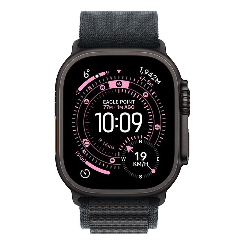 Apple Watch Ultra 3 GPS + Cellular 49mm Black Titanium Case with Black Alpine Loop - Medium