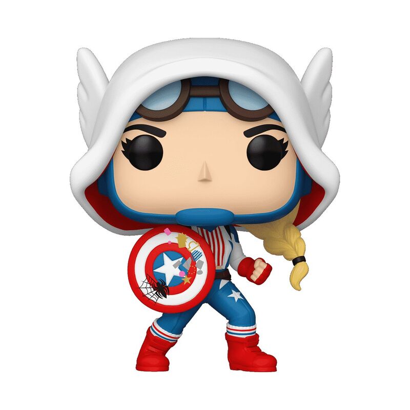 Funko Pop! Marvel Spidergwen Gwenverse Captain America Gwen Vinyl Figure