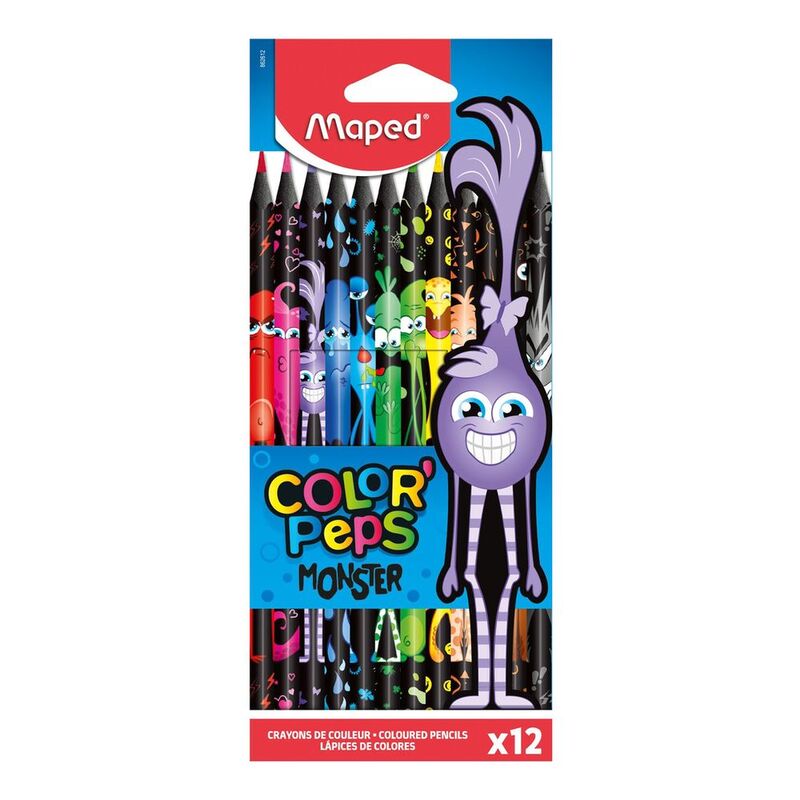 Maped Color Pencils Black Monster 12 Colors