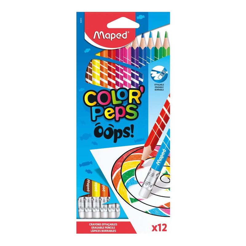 Maped Color Pencils Erasable Oops 12 Colors