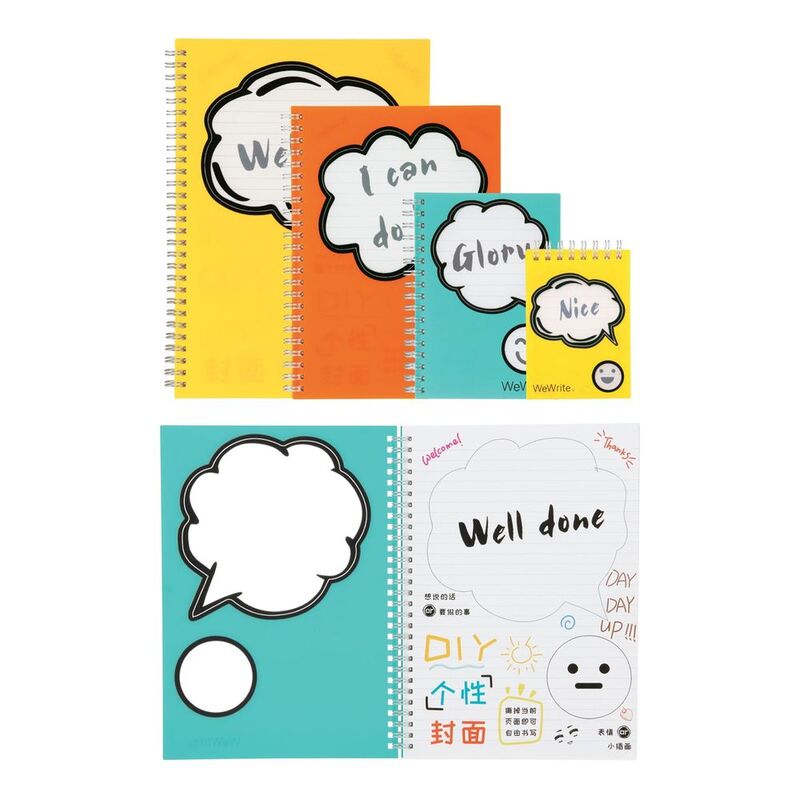 Foldermate Spiral B5 Notebook 70 Sheets - Hi There (Assorted - Includes 1)