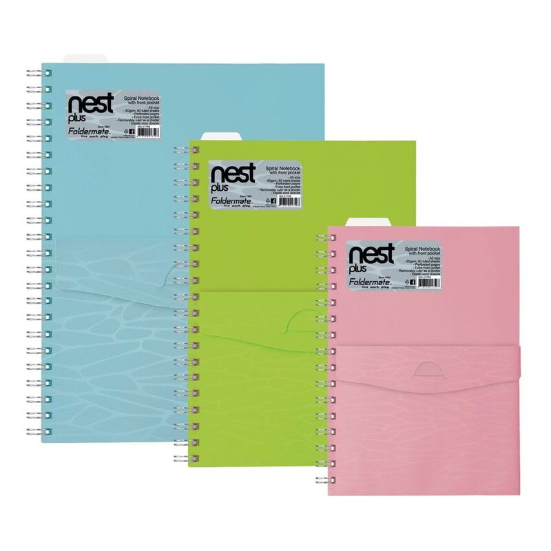 Foldermate 3-Subject Notebook A4 120 Sheets - Pastel Colors Np (Assorted - Includes 1)