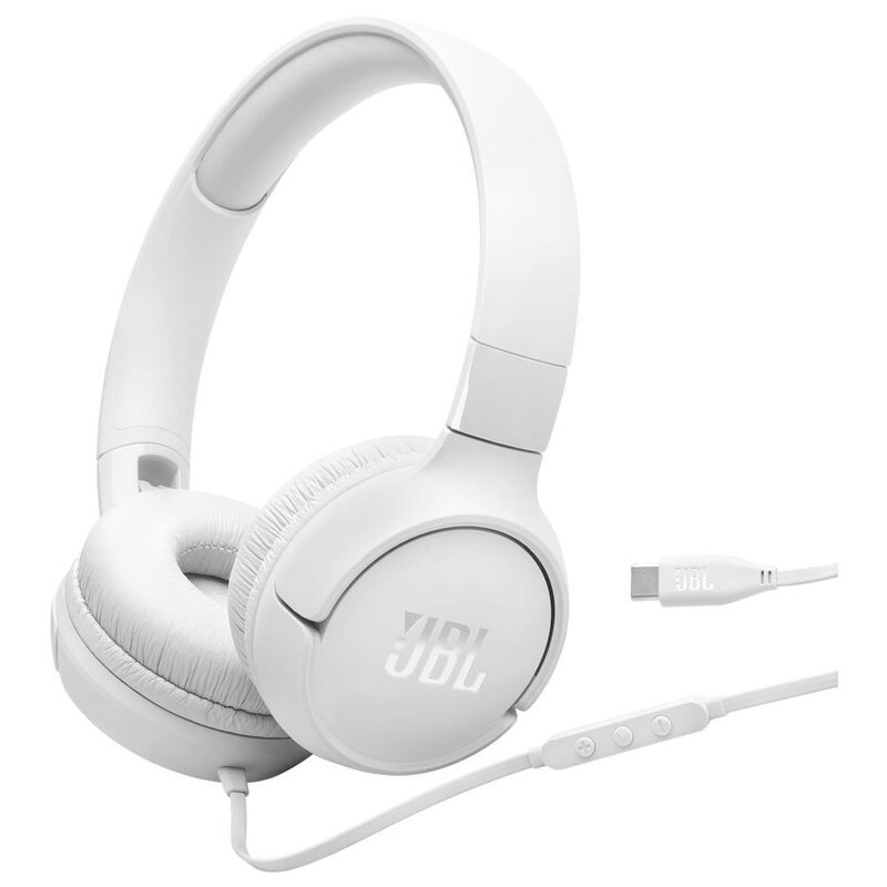 JBL Tune 520C USB-C Wired On-Ear Headphones - White JBL Tune 520C USB-C Wired On-Ear Headphones - White