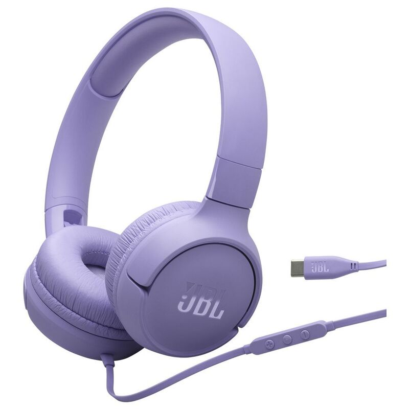 JBL Tune 520C USB-C Wired On-Ear Headphones - Purple JBL Tune 520C USB-C Wired On-Ear Headphones - Purple