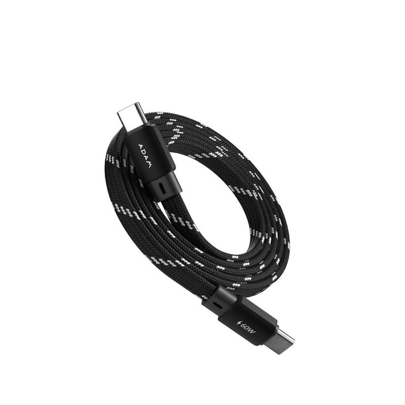 Adam Elements Casa MF200 USB-C To USB-C 60W Magnetic Flat Charging Cable 2M - Black Adam Elements Casa MF200 USB-C To USB-C 60W Magnetic Flat Charging Cable 2M - Black