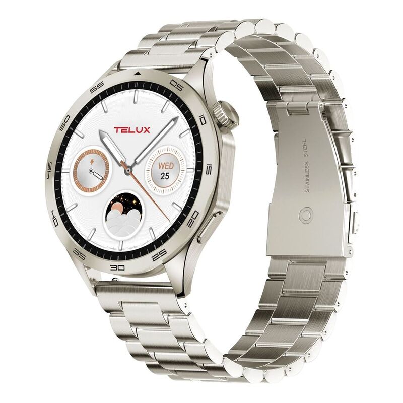 Telux Neo 128MB 1.43-Inch AMOLED 300mAh IP68 Smart Watch - Silver