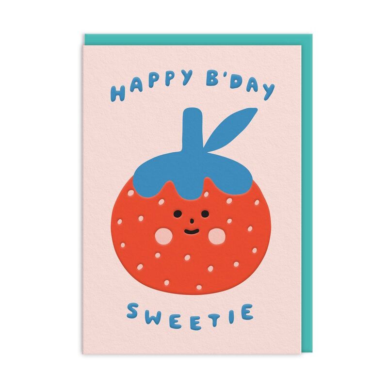 Ohh Deer Happy Birthday Sweetie Strawberry (10451) Greeting Card (A6)