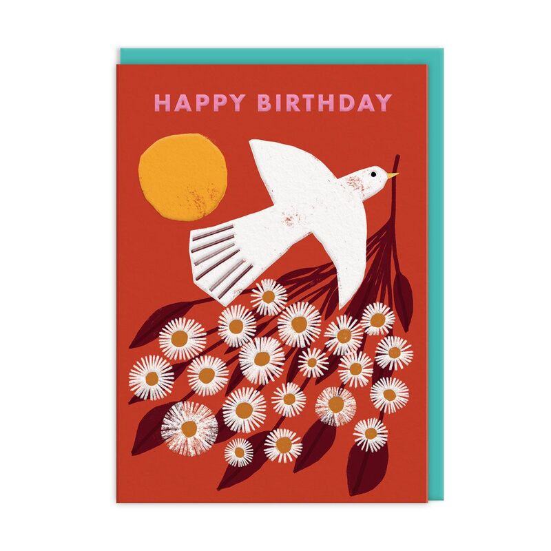 Ohh Deer Happy Birthday Bird & Flowers Greeting Card (A6)