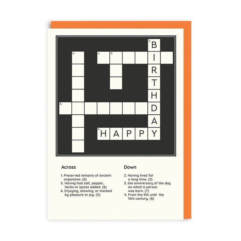 Ohh Deer Happy Birthday Crossword Greeting Card (A6)