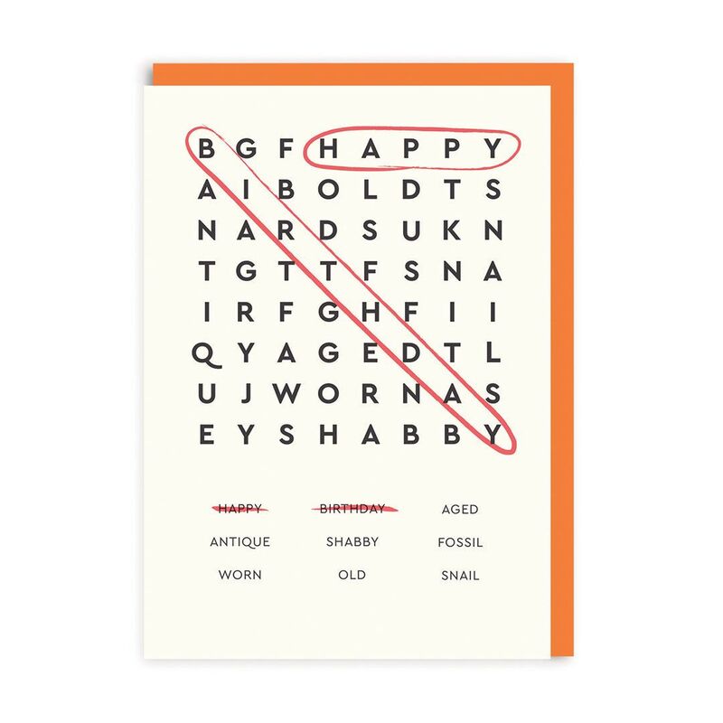 Ohh Deer Happy Birthday Word Search Greeting Card (A6)