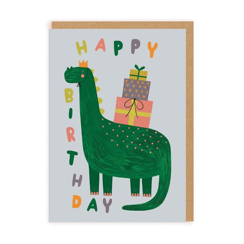 Ohh Deer Happy Birthday Cute Dinosaur Greeting Card (A6)