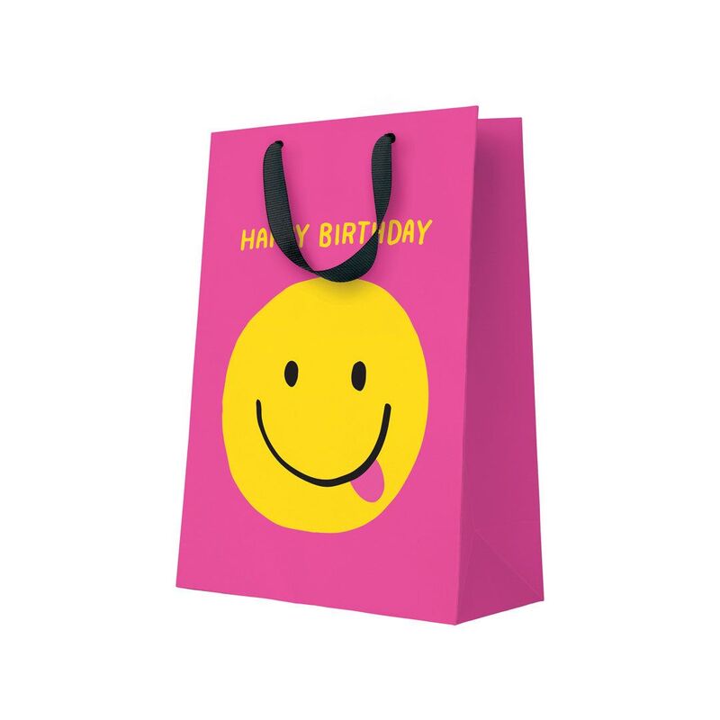 Ohh Deer Happy Birthday Smiley Face Large Giftbag Gift Bag (Large)