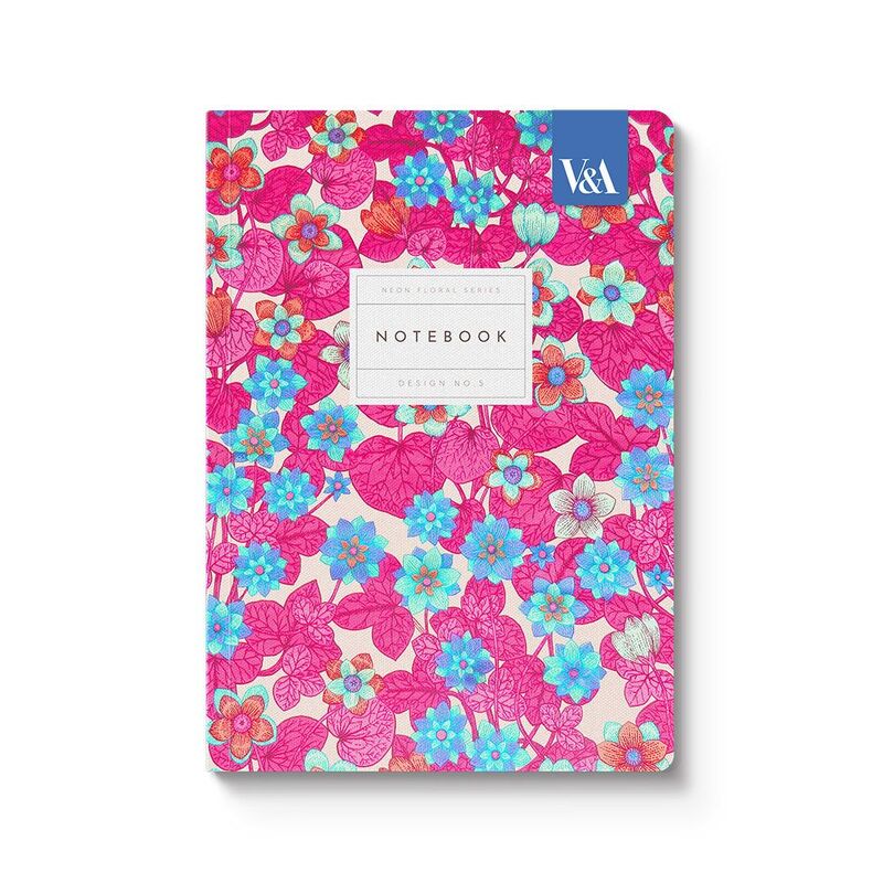 Ohh Deer Neon Floral Pink And Blue Premium Perfect Bound Notebook (A5) (12538) Premium Paperback Notebook (A5)