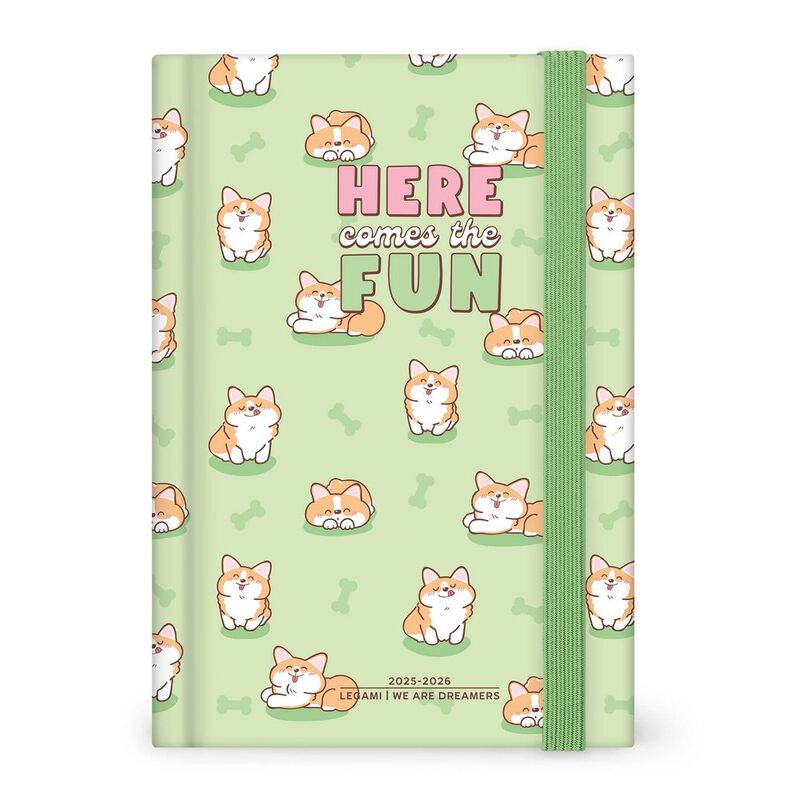 Legami 16 - Month Diary - 2025/2026 - Medium Photo Daily Diary - Corgi