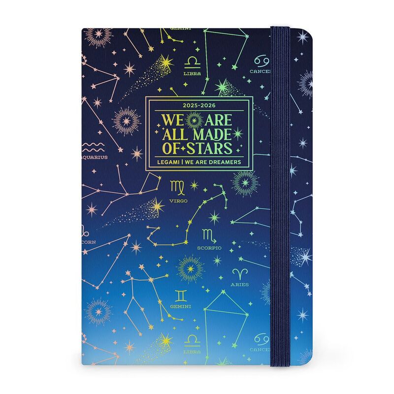 Legami 16 - Month Diary - 2025/2026 - Small Photo Weekly Diary With Notebook - Stars