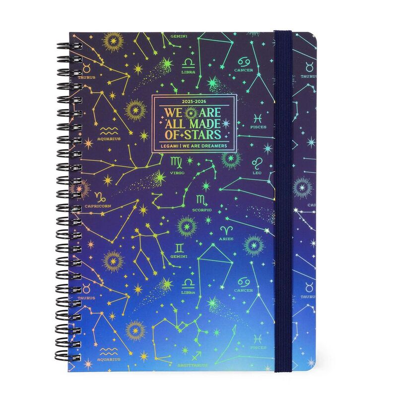 Legami 16 - Month Diary - 2025/2026 - Large Weekly Spiral Bound Diary - Stars