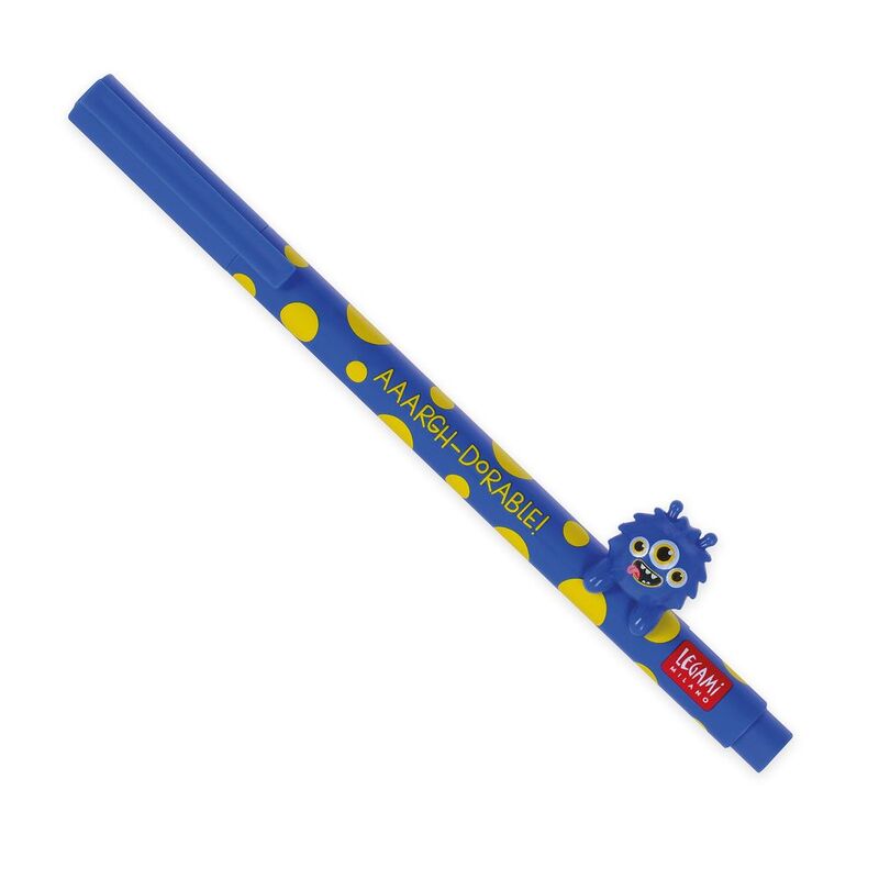 Legami Gel Pen With Animal Decoration - Lovely Friends - Monster Legami Gel Pen With Animal Decoration - Lovely Friends - Monster