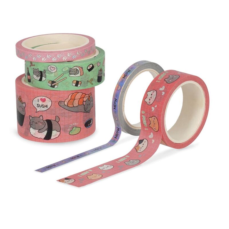 Legami Set Of 5 Paper Sticky Tapes - Tape By Tape - Kitty