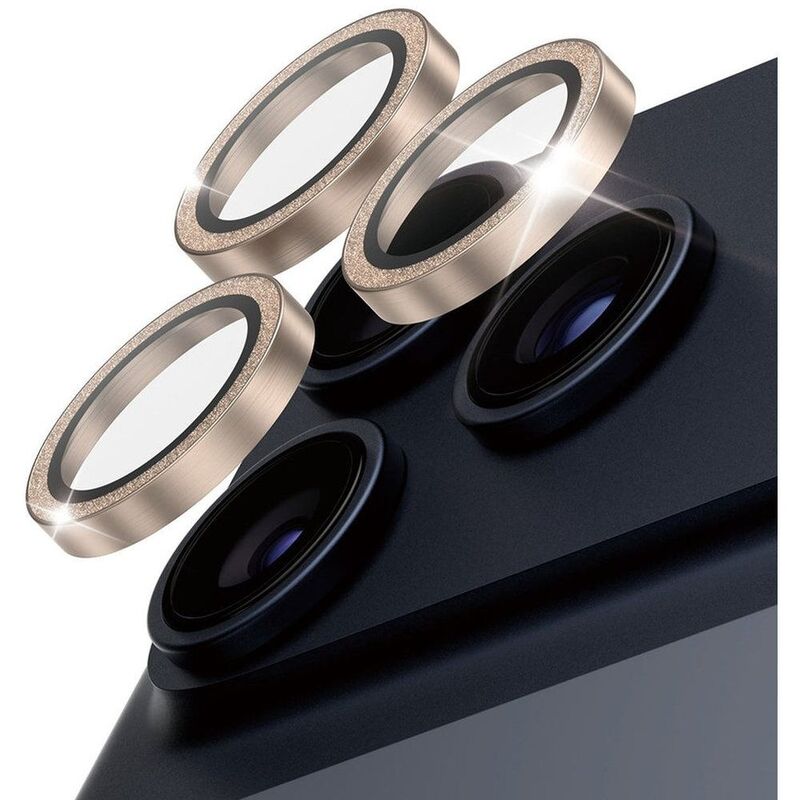 PanzerGlass iPhone 17 Pro Max/17 Pro/16 Pro Max/16 Pro Lens Protector Hoops Ceramic Rings - Glitter Gold