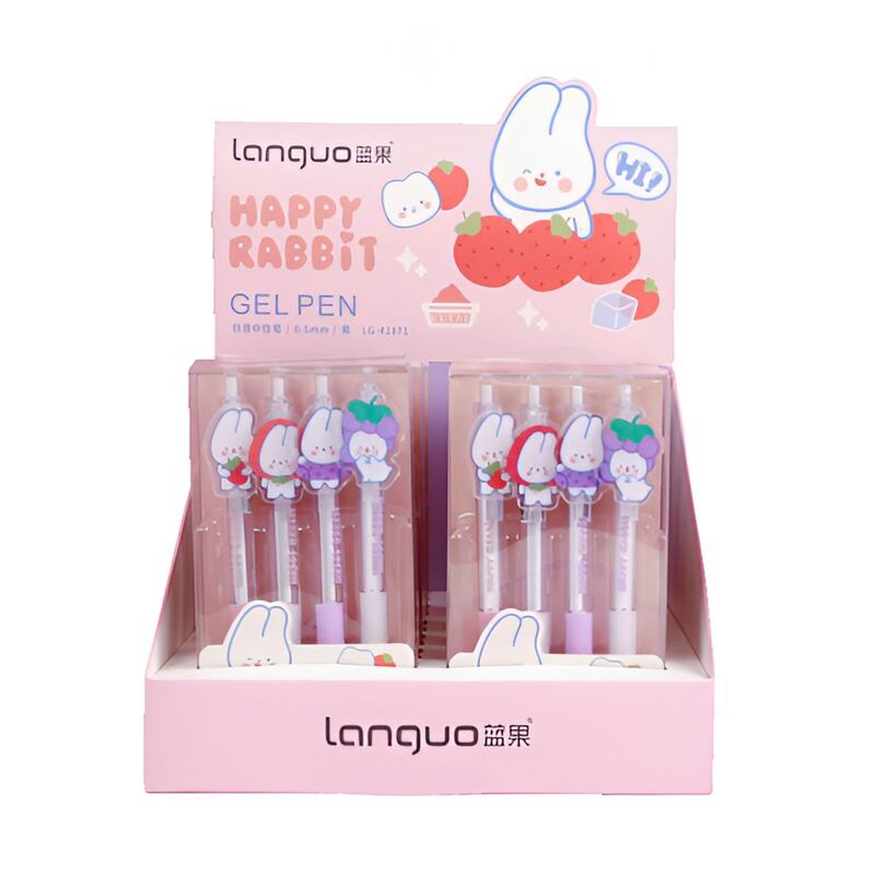 Languo Cute Rabbit Black Ink Press Gel Pen 0.55 mm (Pack of 4) (Assortment - Includes 1) Languo Cute Rabbit Black Ink Press Gel Pen 0.55 mm (Pack of 4) (Assortment - Includes 1)