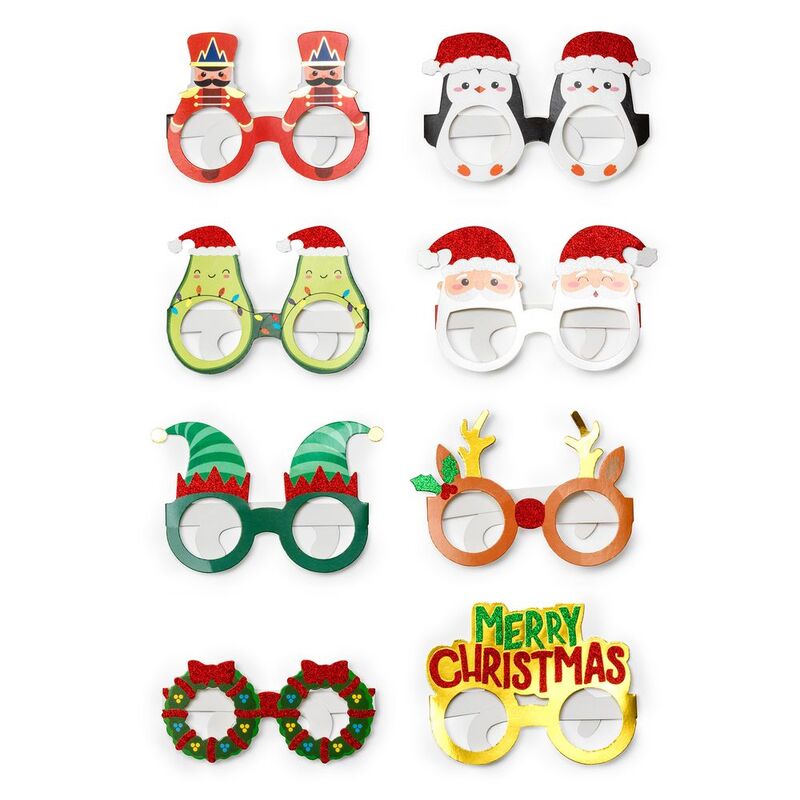 Legami Pairs Christmas Paper - Holiday Paper Eyeglasses (Set Of 8)