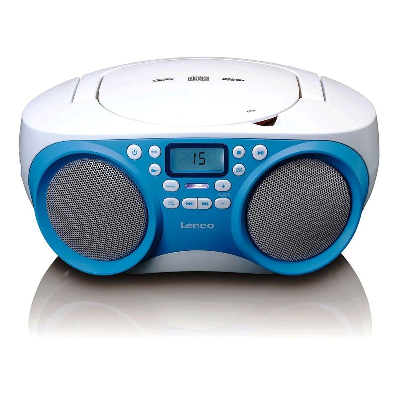 Lenco SCD-301BU Portable FM Radio/CD/Mp3 & USB Player - Blue