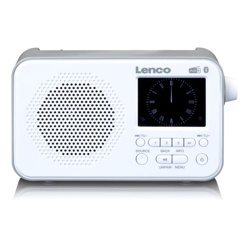 Lenco PDR-036WH DAB+ FM Radio with Bluetooth - White Lenco PDR-036WH DAB+ FM Radio with Bluetooth - White