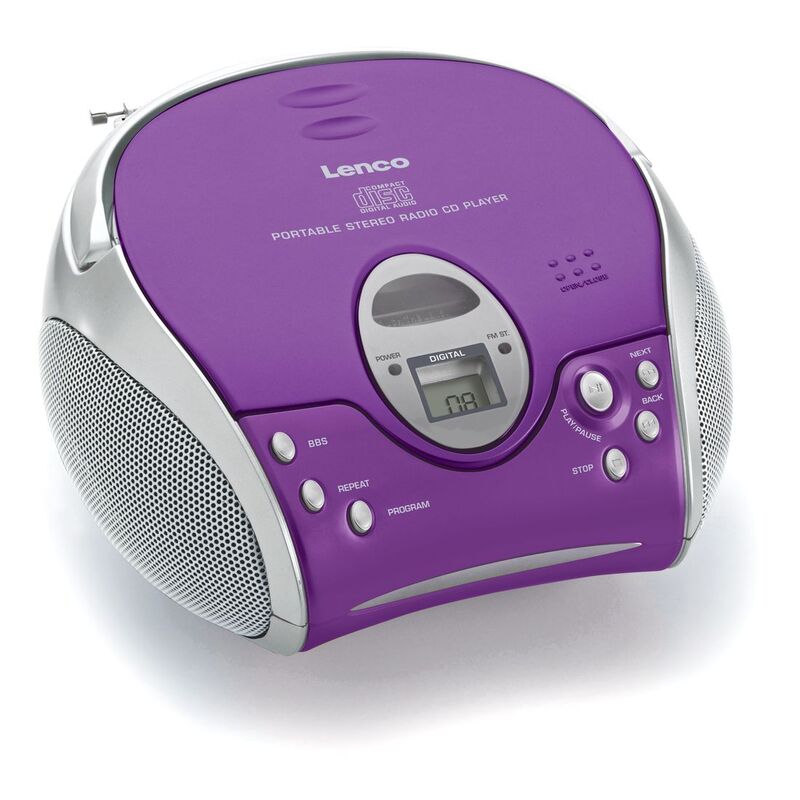 Lenco SCD-24 Portable Stereo FM Radio with CD Player - Purple