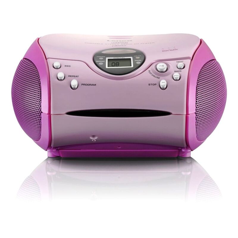 Lenco SCD-24 Portable Stereo FM Radio with CD Player - Pink