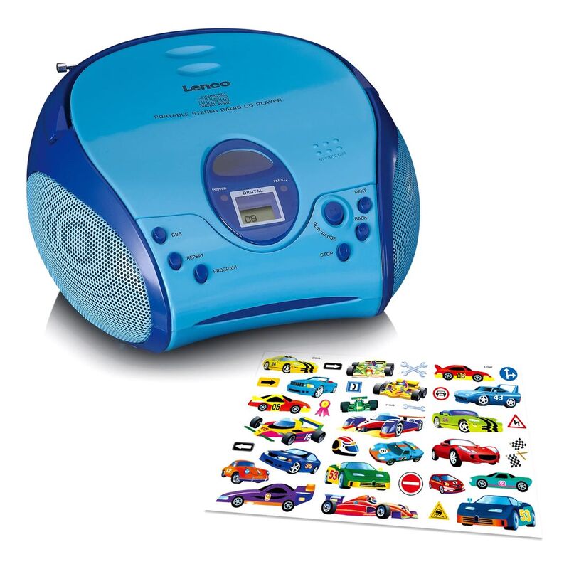 Lenco SCD-24BU Kids Portable Stereo FM Radio with CD Player - Blue