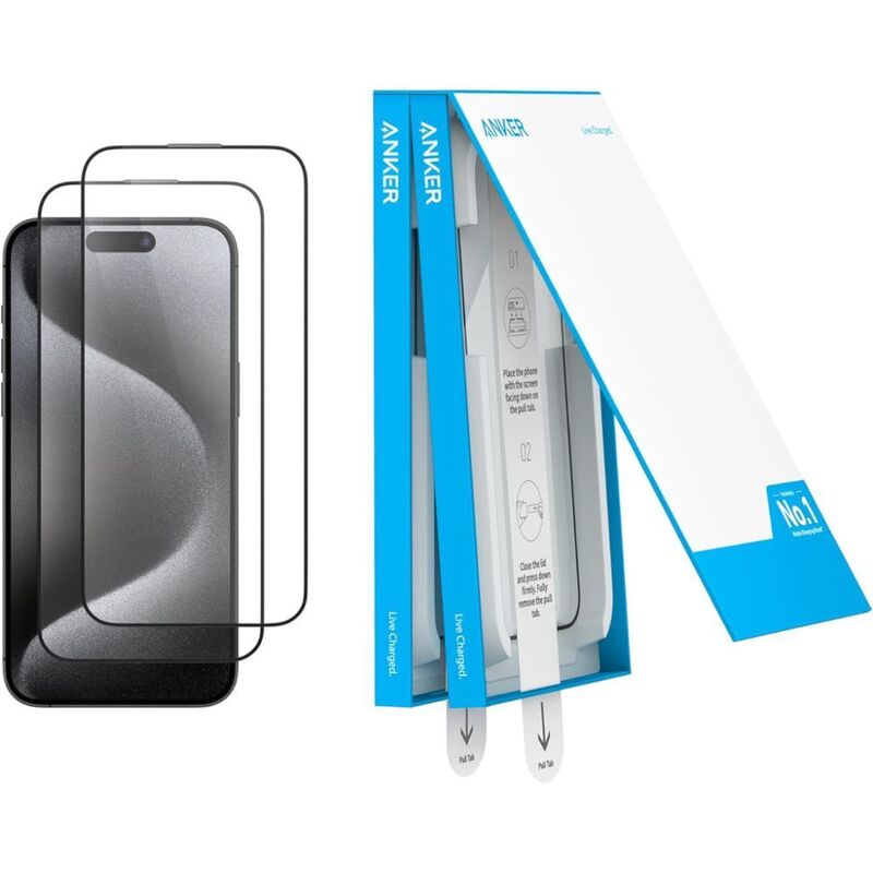 Anker iPhone 15 Pro Max Anti-Fingerprint Privacy Tempered Glass Film Anker iPhone 15 Pro Max Anti-Fingerprint Privacy Tempered Glass Film