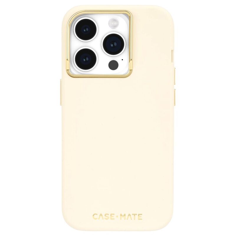Case-Mate iPhone 15 Pro Silicone - Beige with MagSafe Case