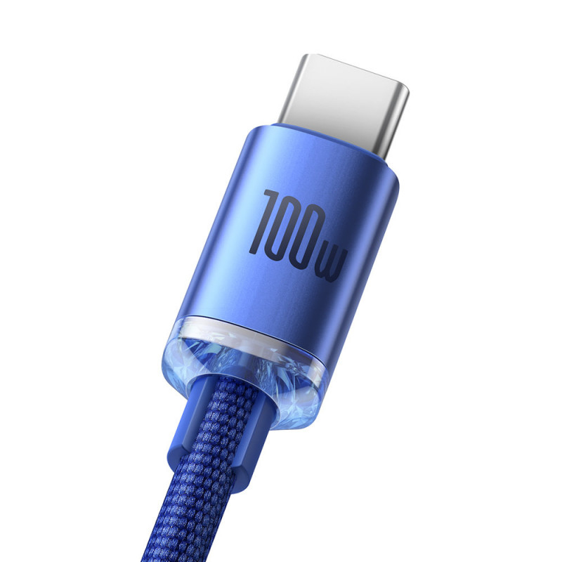 Baseus CW-FXP Baseus Crystal Shine Series Fast Charging Data Cable USB To Type-C 100W 1.2m - Blue
