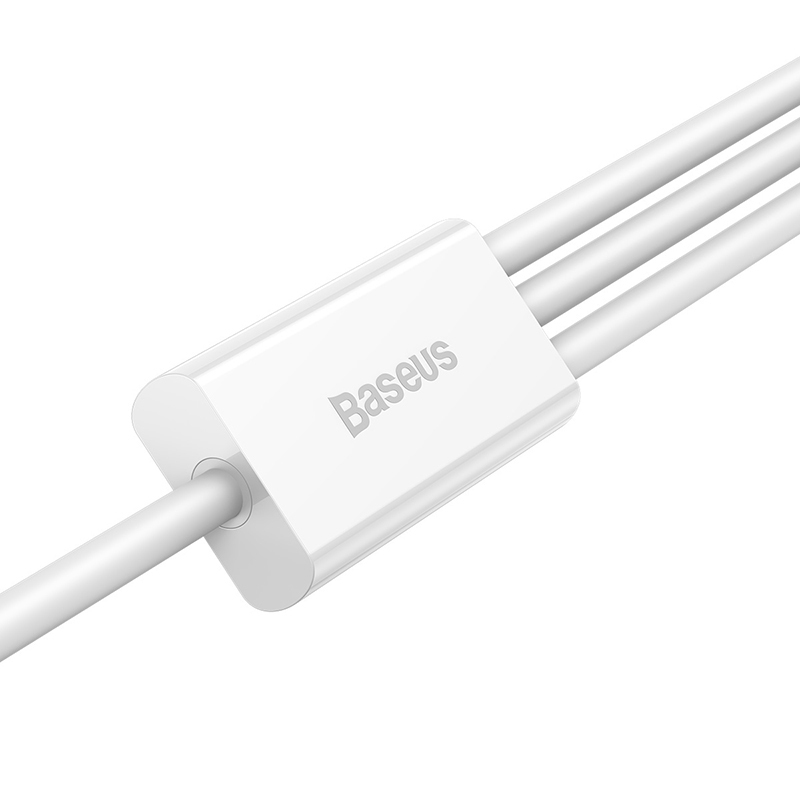 Baseus Superior Series Fast Charging Data Cable USB To M+L+C 3.5A 1.5m - White