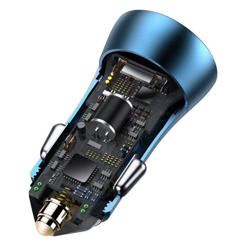 Baseus Golden Contactor Pro Dual Quick Charger Car Charger U+C 40W - Blue