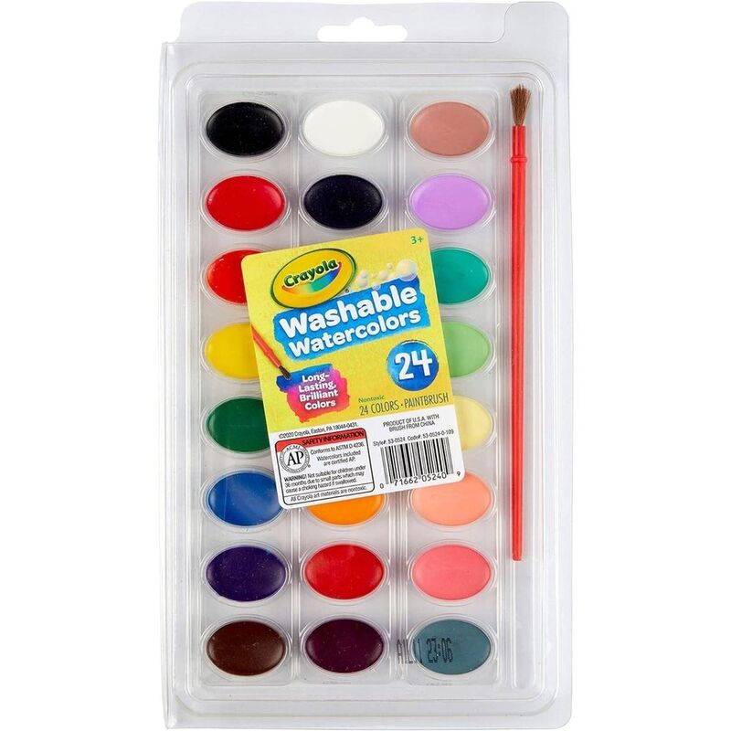 Crayola Washable Watercolours With Brush (Set Of 24) Crayola Washable Watercolours With Brush (Set Of 24)