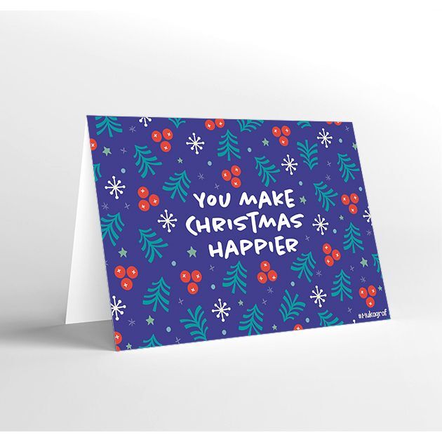 Mukagraf Standard Greeting Card - You Make Christmas Happier (18 x 12 cm) Mukagraf Standard Greeting Card - You Make Christmas Happier (18 x 12 cm)