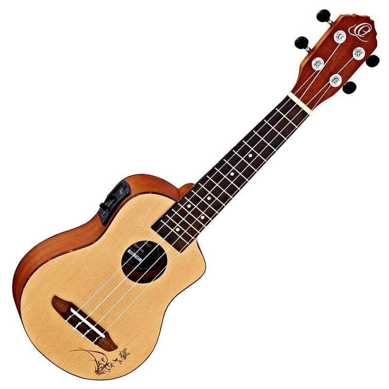 Ortega Ukulele Soprano 350 mm Scale/ 15 Frets/ Magusuke System - Black
