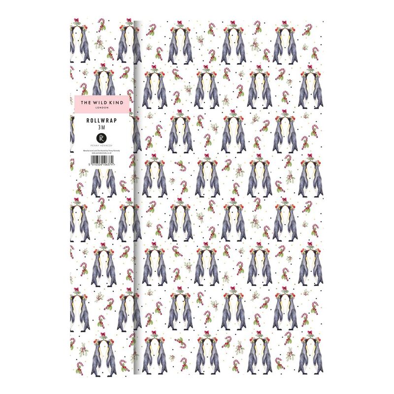 The Wild Kind London Penguin Kiss Roll Wrap (42cm X 59cm)