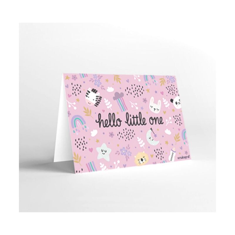 Mukagraf Hello Little One(Girl)Standard Greeting Card (18X12Cm)