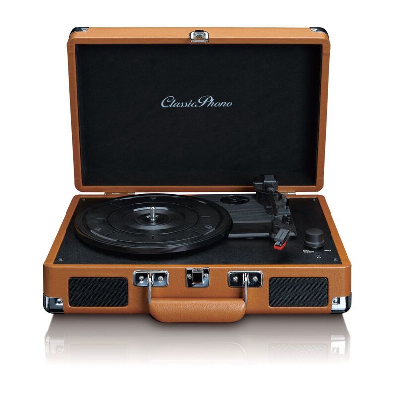 Lenco Classic TT-10BN UK Suitcase Turntable With Built-in Speakers - Brown