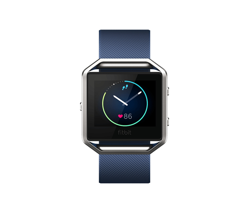 ساعة بليز الذكية للياقة البدنية، من فيتبت، كبيرة، لون أزرق ورمادي
