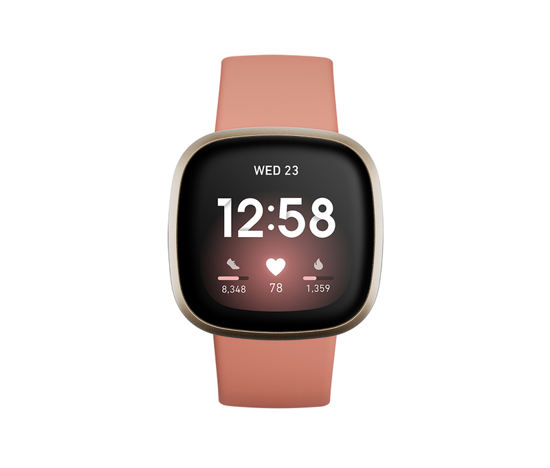 Fitbit Versa 3 Pink Clay/Soft Gold Aluminum Smartwatch