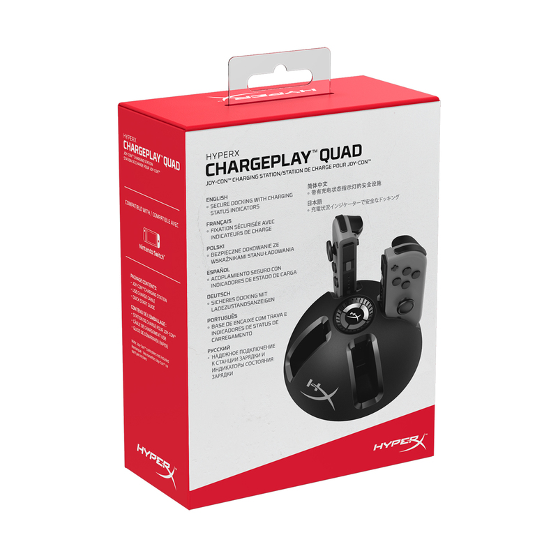 HyperX ChargePlay Quad Charging Station for Nintendo Joy-Con Controllers (Holds 4 Controllers)