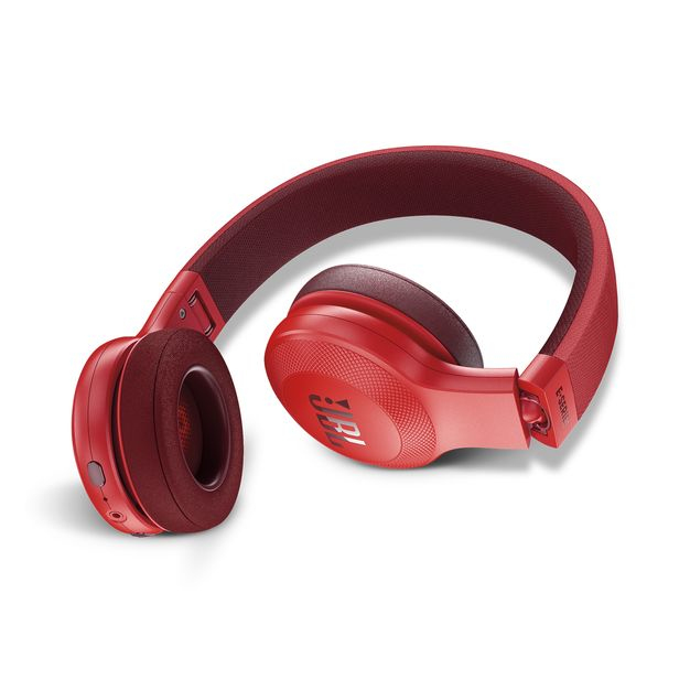 سماعات رأس بلوتوث جيه بي إل E45، فوق الأذن، لون أحمر
