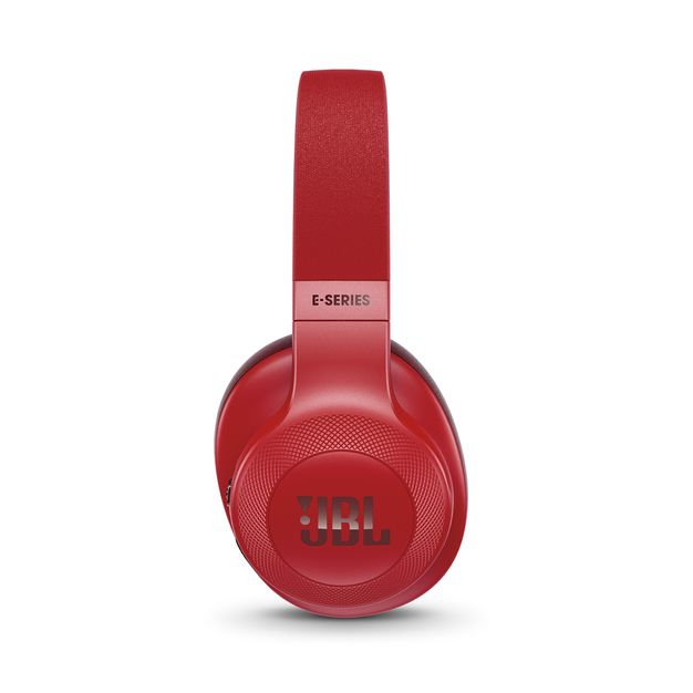 سماعات رأس جيه بي إل E55، فوق الأذن، بتقنية البلوتوث، لون أحمر