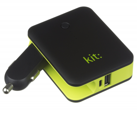 Kit 2-in-1 In-Car Charger & 3000mAh Black Power Bank